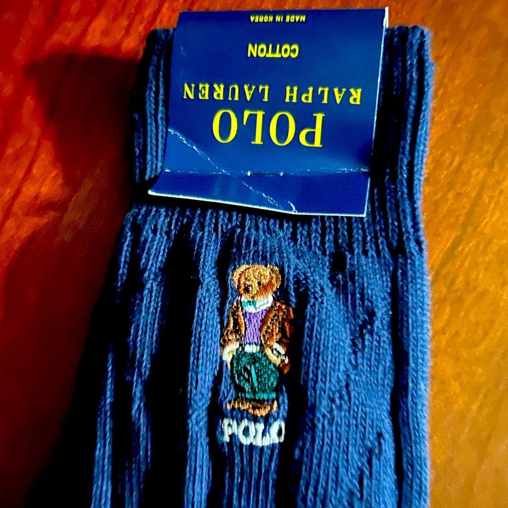 Polo by Ralph Lauren Men’s navy blue cable socks!